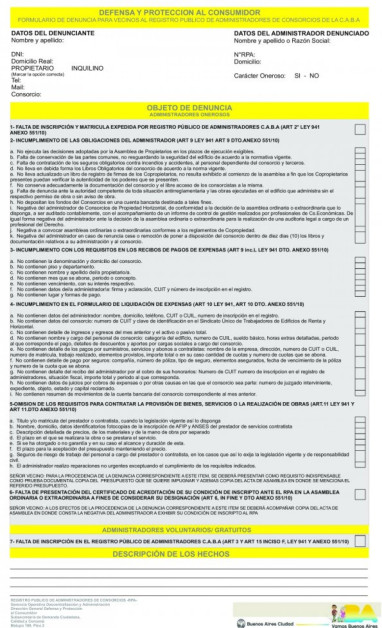 Modelo Tipo Gcba Asociacion Defensa Al Consumidor Para Consorcios